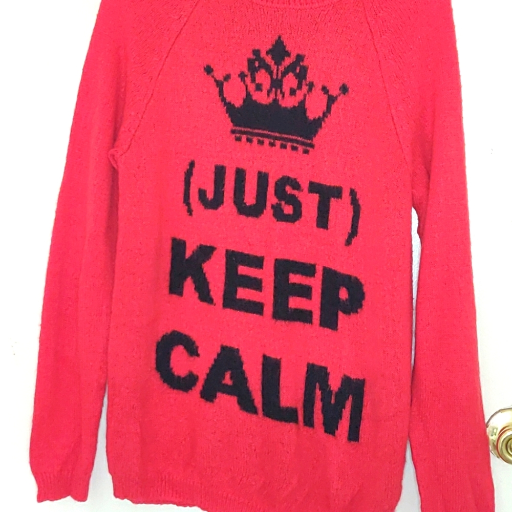 Forever 21 - (Just) Keep Calm Hot Pink Sweater